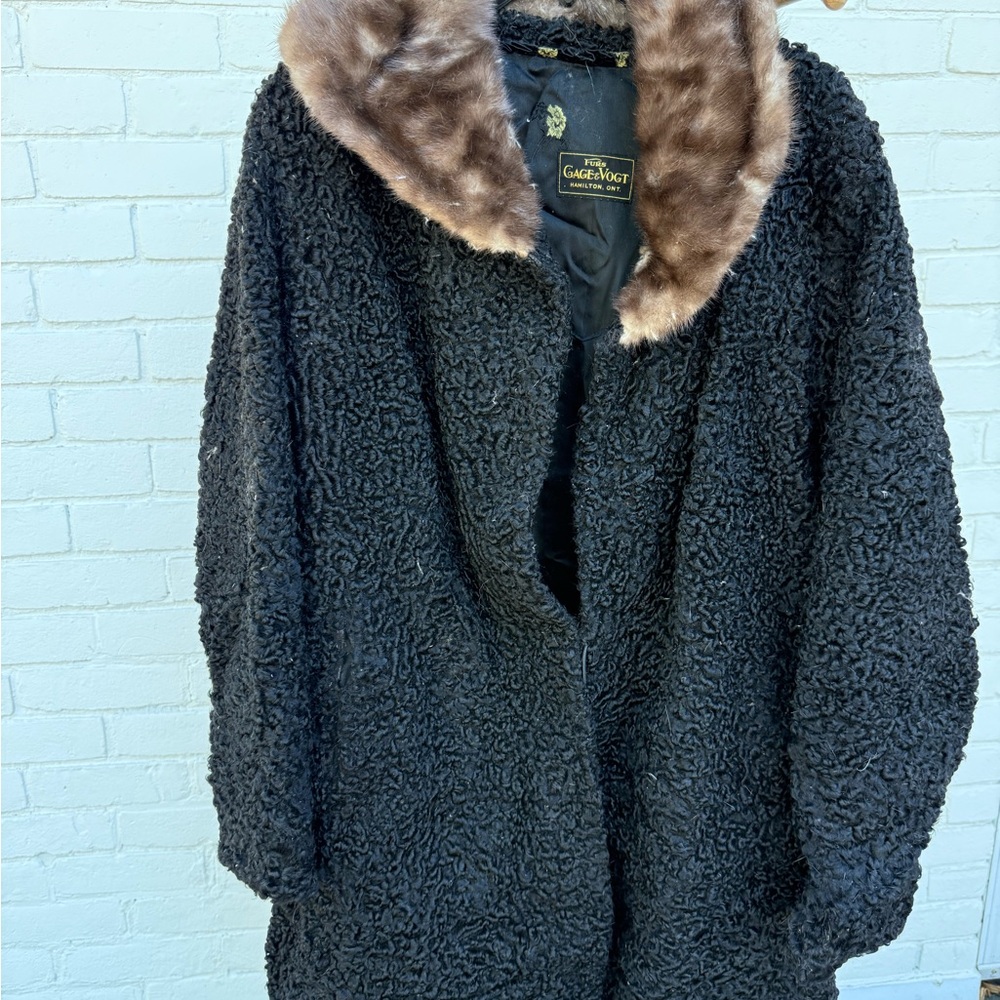 Black Persian Lamb Fur Women's Coat